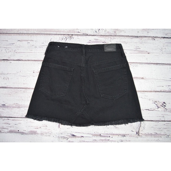 American Eagle Outfitters Women's Juniors Jean Skirt Black Size 0 Pre-Owned - Picture 10 of 11
